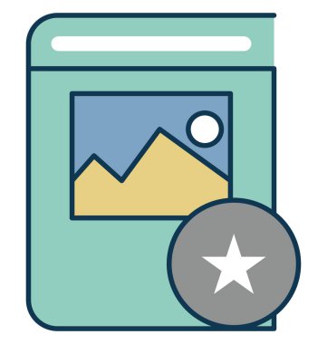 En sevdiğim manzara Katalog anahat izole renk vektör simge ile tamamen düzenlenebilir