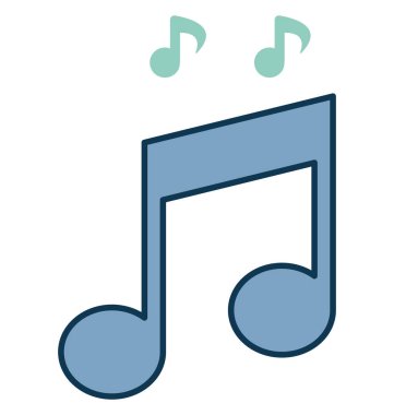 Müzik Not Anahat izole renk vektör simge ile tamamen düzenlenebilir