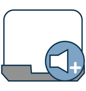 Renk vektör simgesi ile tamamen düzenlenebilir izole müzik anahat ekleme