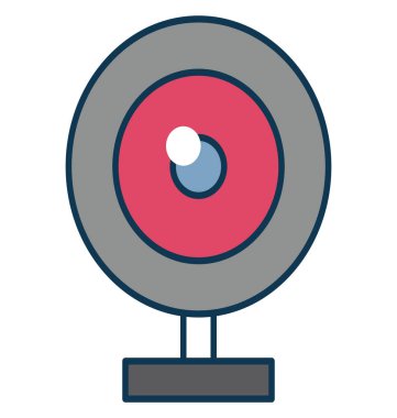 Renk vektör simgesi ile tamamen düzenlenebilir izole mikrofon anahat