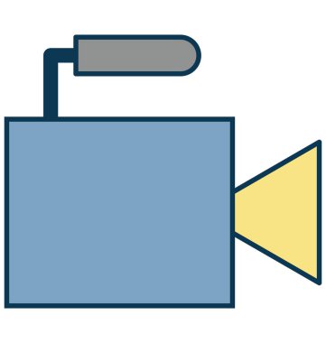 Video kamera anahat izole renk vektör simge ile tamamen düzenlenebilir