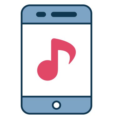 Renk vektör simgesi ile tamamen düzenlenebilir izole mobil multimedya anahat