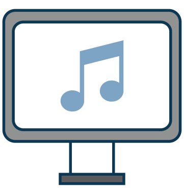 Müzik Online anahat izole renk vektör simge ile tamamen düzenlenebilir