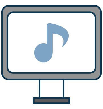 Müzik Online anahat izole renk vektör simge ile tamamen düzenlenebilir