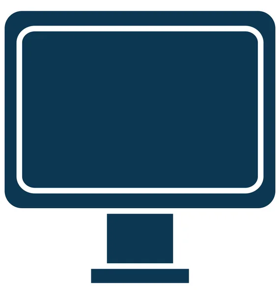 Monitor Glyphen Vektor Symbol Editierbar — Stockvektor