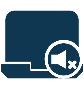 Laptop ses glif vektör simgesi düzenlenebilir