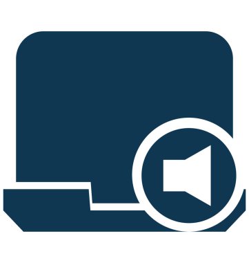 Laptop ses glif vektör simgesi düzenlenebilir