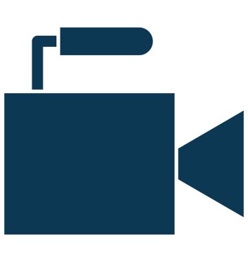 Video kamera glif vektör simgesi düzenlenebilir