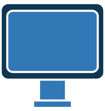 Monitör glif renk vektör simgesi düzenlenebilir