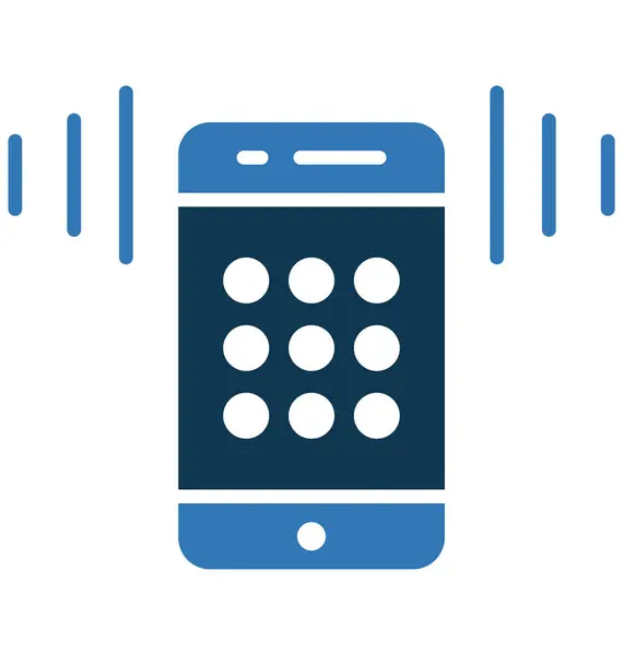 Mobiles Klingeln Von Glyphen Farbvektor Symbol Editierbar — Stockvektor