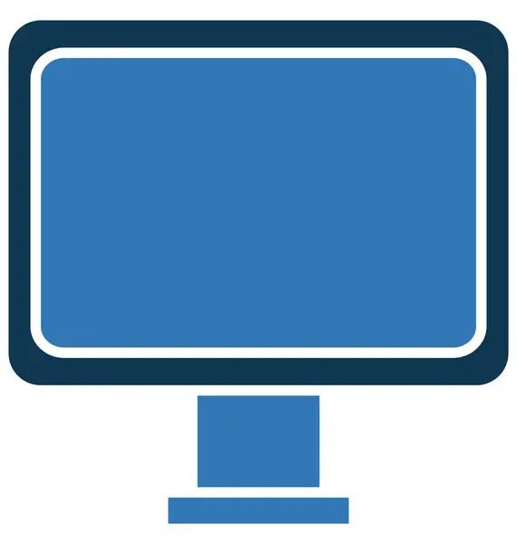 Monitor Glyphen Farbvektorsymbol Editierbar — Stockvektor