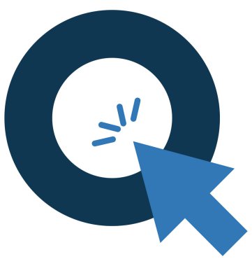 İmleç glif renk vektör simgesi düzenlenebilir