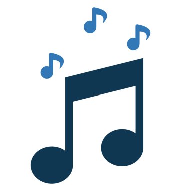 Müzik Not glif renk vektör simgesi düzenlenebilir