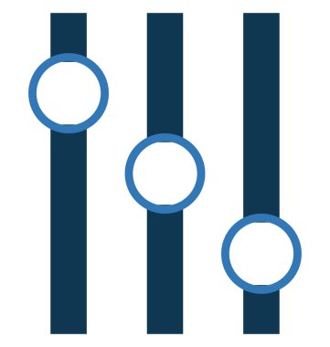 Ekolayzer glif renk vektör simgesi düzenlenebilir