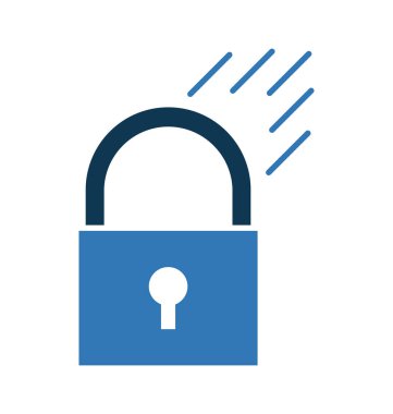 Kilit renkli glif renk vektör simgesi düzenlenebilir