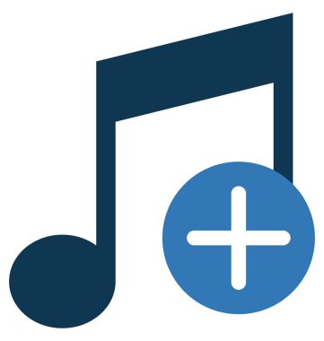 Müzik glif renk vektör simgesi düzenlenebilir Ekle