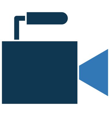 Video kamera glif renk vektör simgesi düzenlenebilir