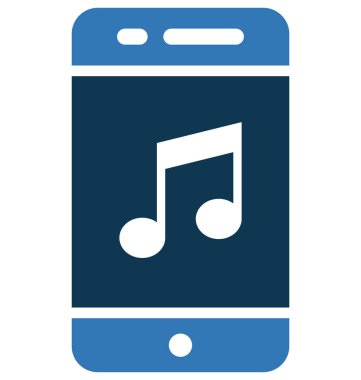 Mobil Multimedya glif renk vektör simgesi düzenlenebilir