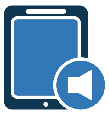 Tablet ses glif renk vektör simgesi düzenlenebilir