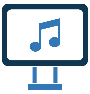 Müzik Online glif renk vektör simgesi düzenlenebilir