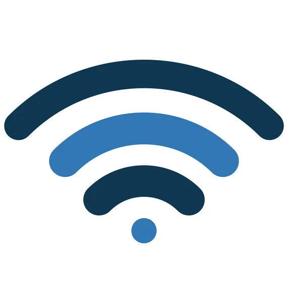 Wifi Waves Glyph Color Wector Icon Editable — стоковый вектор