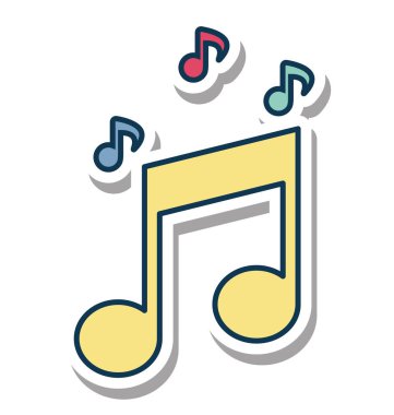 Müzik Not glif renk vektör simgesi düzenlenebilir