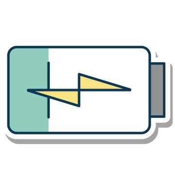 Pil şarj glif renk vektör simgesi düzenlenebilir