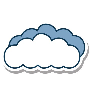 Bulut glif renk vektör simgesi düzenlenebilir