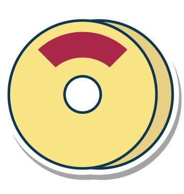 CD zarfı glif renk vektör simgesi düzenlenebilir