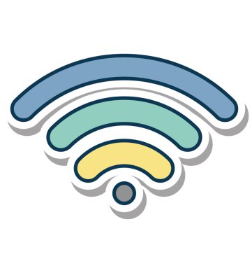 WiFi dalgalar glif renk vektör simgesi düzenlenebilir