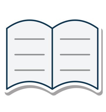 Kitap glif renk vektör simgesi düzenlenebilir