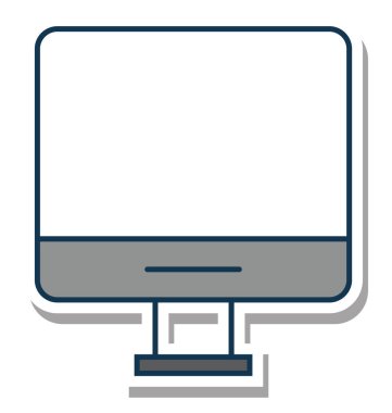 Monitör glif renk vektör simgesi düzenlenebilir