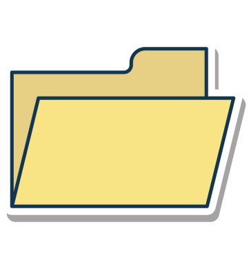 Bilgisayar klasörü glif renk vektör simgesi düzenlenebilir 