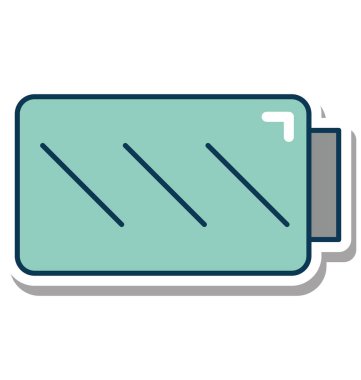 Pil glif renk vektör simgesi düzenlenebilir