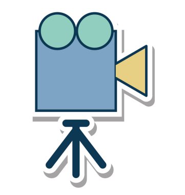 Film kaydedici glif renk vektör simgesi düzenlenebilir