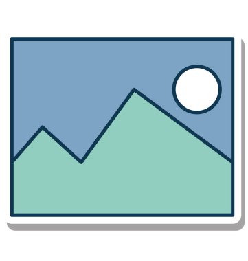 Manzara glif renk vektör simgesi düzenlenebilir