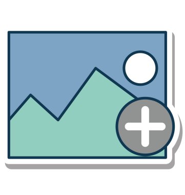 Görüntü glif renk vektör simgesi düzenlenebilir Ekle