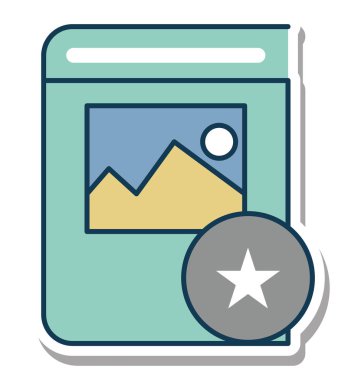 En sevdiğim manzara Katalog glif renk vektör simgesi düzenlenebilir