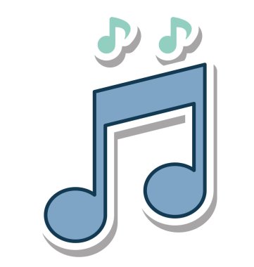 Müzik Not glif renk vektör simgesi düzenlenebilir