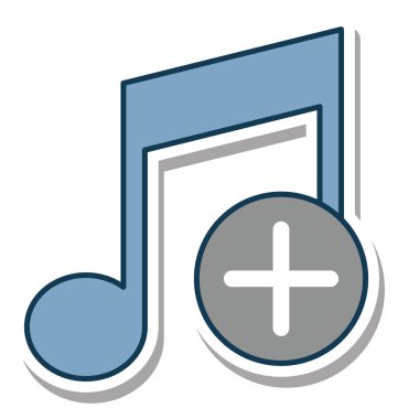 Müzik glif renk vektör simgesi düzenlenebilir Ekle