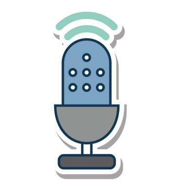 Mic glif renk vektör simgesi düzenlenebilir