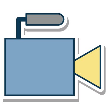 Video kamera glif renk vektör simgesi düzenlenebilir