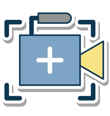 Video kamera glif renk vektör simgesi düzenlenebilir