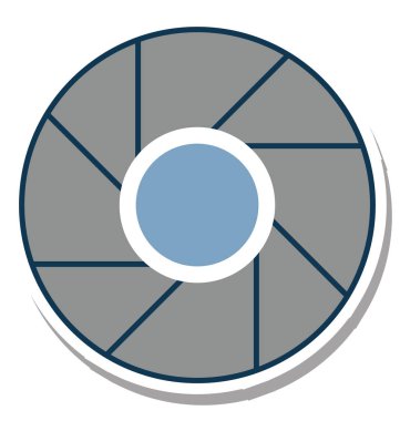 Kamera çekim glif renk vektör simgesi düzenlenebilir