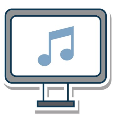 Müzik Online glif renk vektör simgesi düzenlenebilir