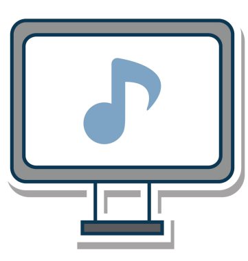 Müzik Online glif renk vektör simgesi düzenlenebilir