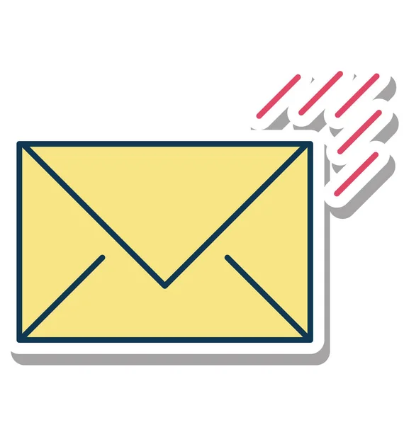 Εξερχόμενα Email Γλύφου Χρώμα Διάνυσμα Εικονίδιο Επεξεργάσιμο — Διανυσματικό Αρχείο