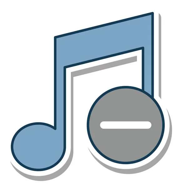 Eliminar Música Glifo Icono Vector Color Editable — Vector de stock