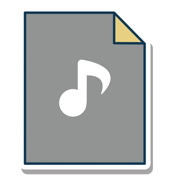 Archivo Música Glifo Icono Vector Color Editable — Vector de stock