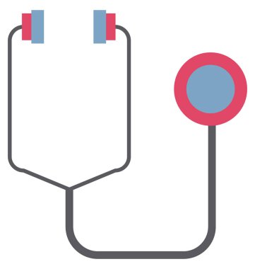 Stetoskop renk izole vektör simgesi tamamen düzenlenebilir